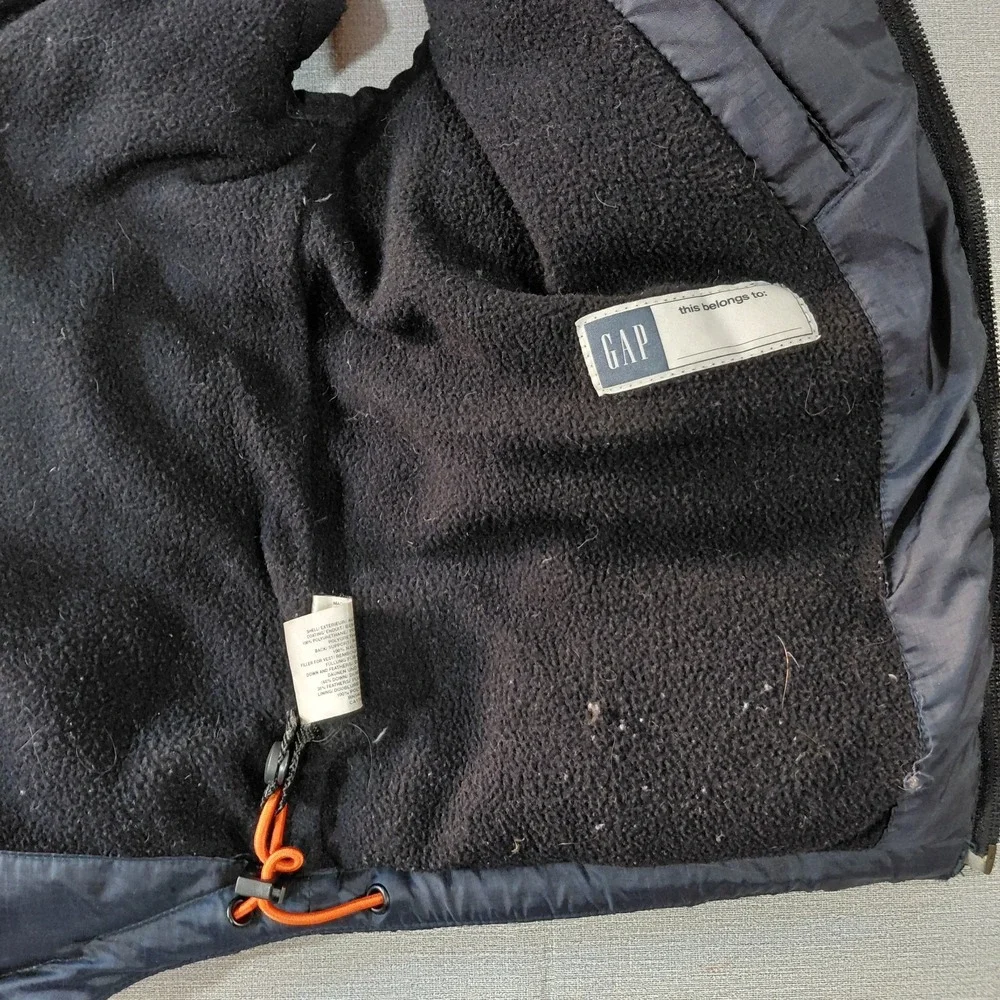 Gap Kids Down Filled Puffer Vest Boy's 7/8 Navy Blue Zip Front Gorpcore Outdoor